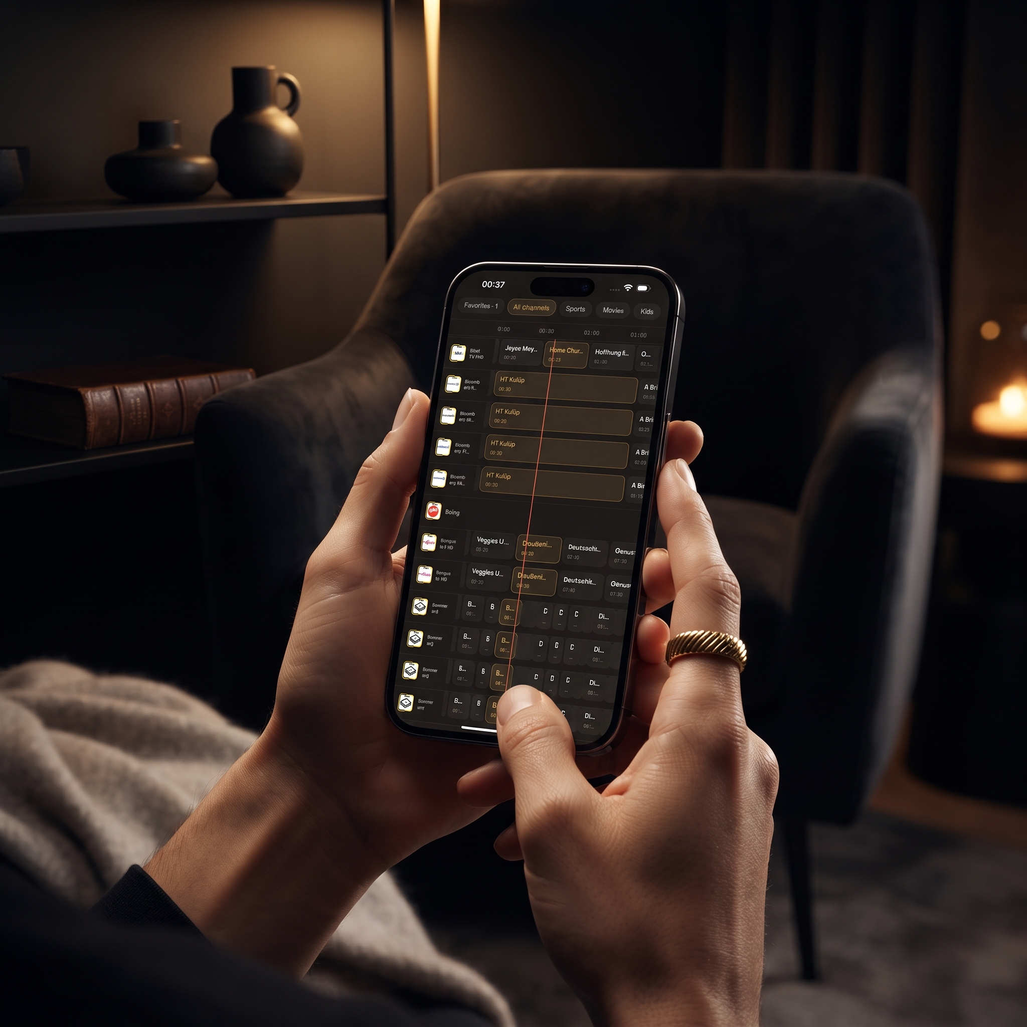 Subtitle and audio track options in the IPTV player controls