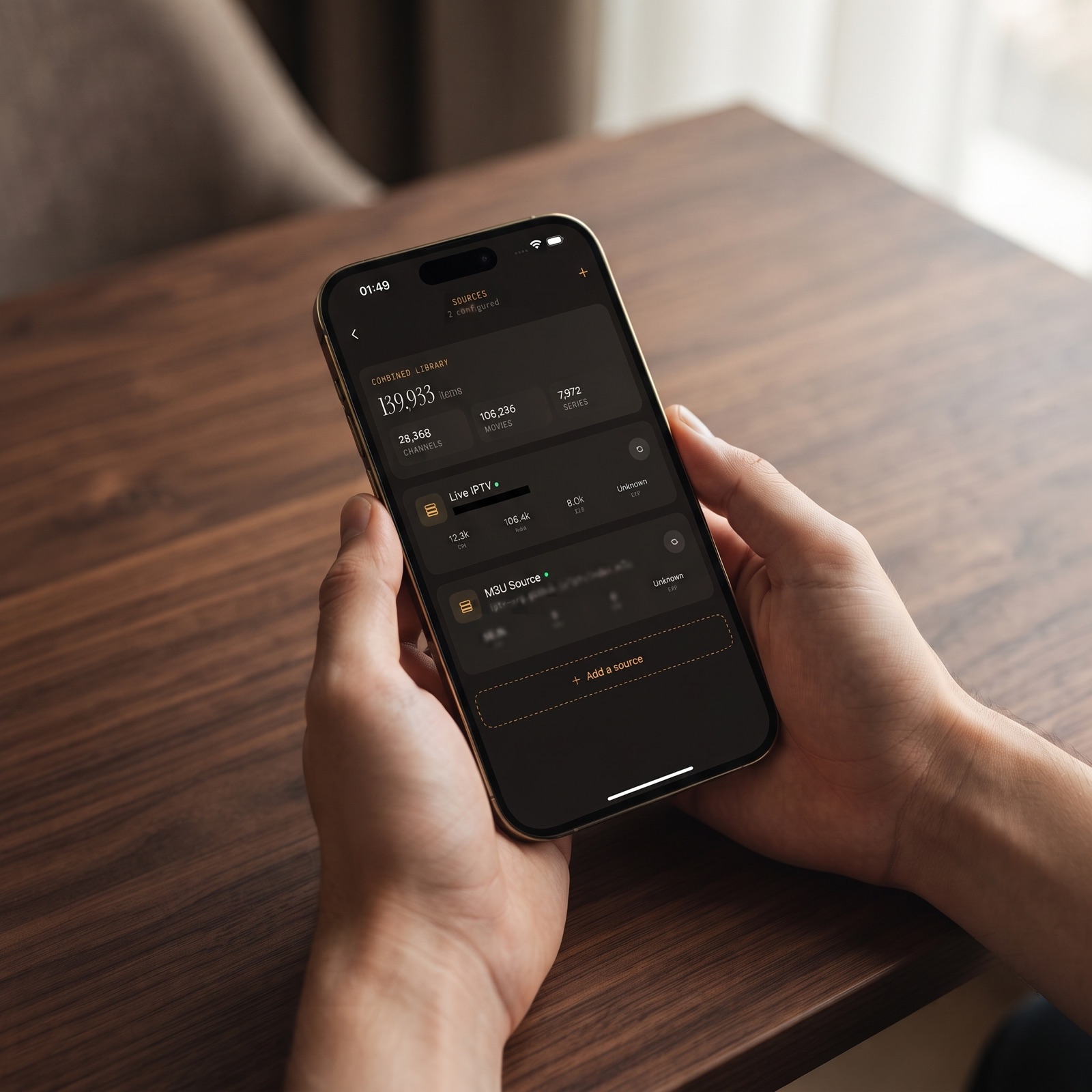 Xtream IPTV Player: Add an Xtream Codes Login on iPhone — illustration 1